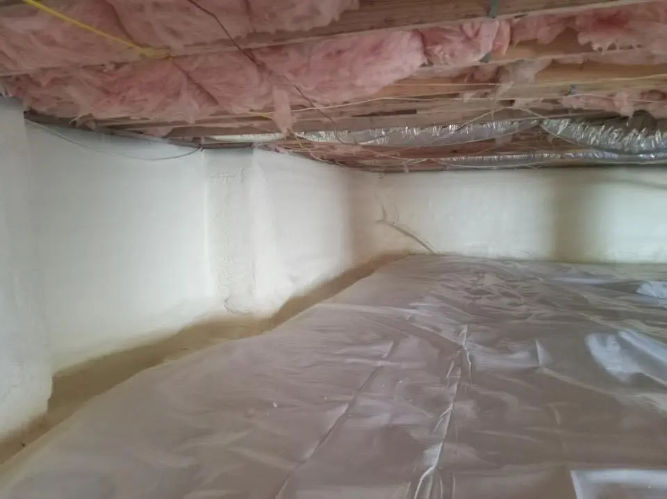 Crawl space encapsulation with closed-cell spray foam for Roof Maintenance in Essex